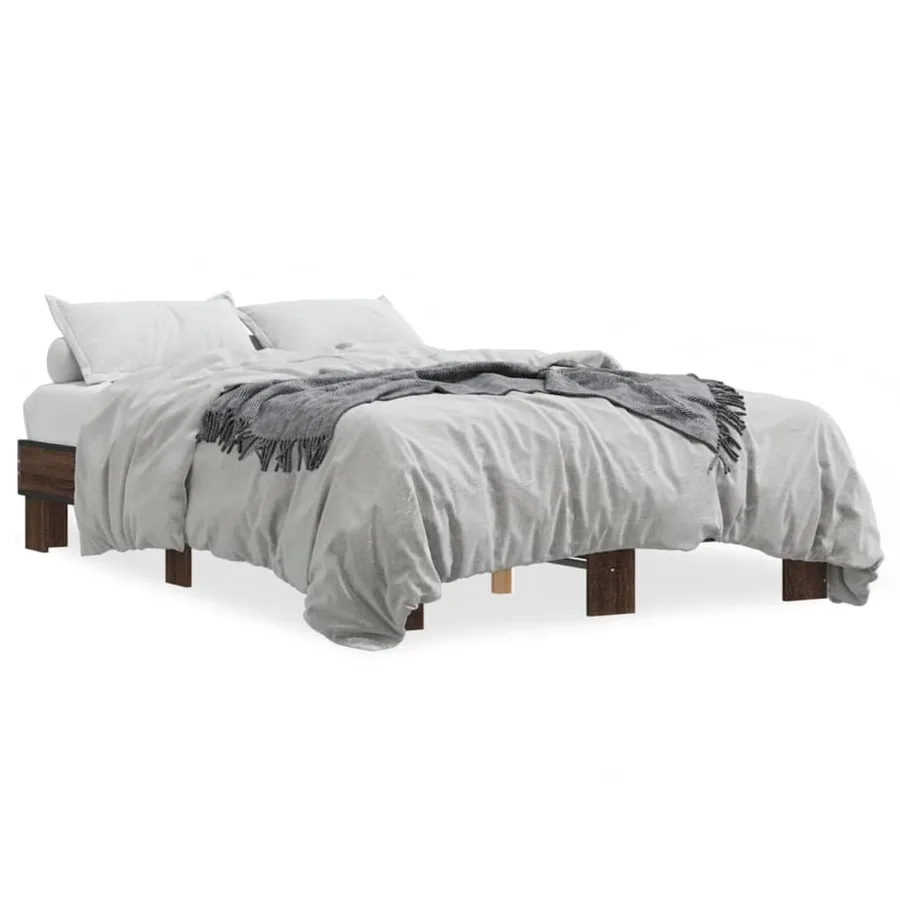 Cadre de lit sans matelas chêne marron 120x200 cm - 2