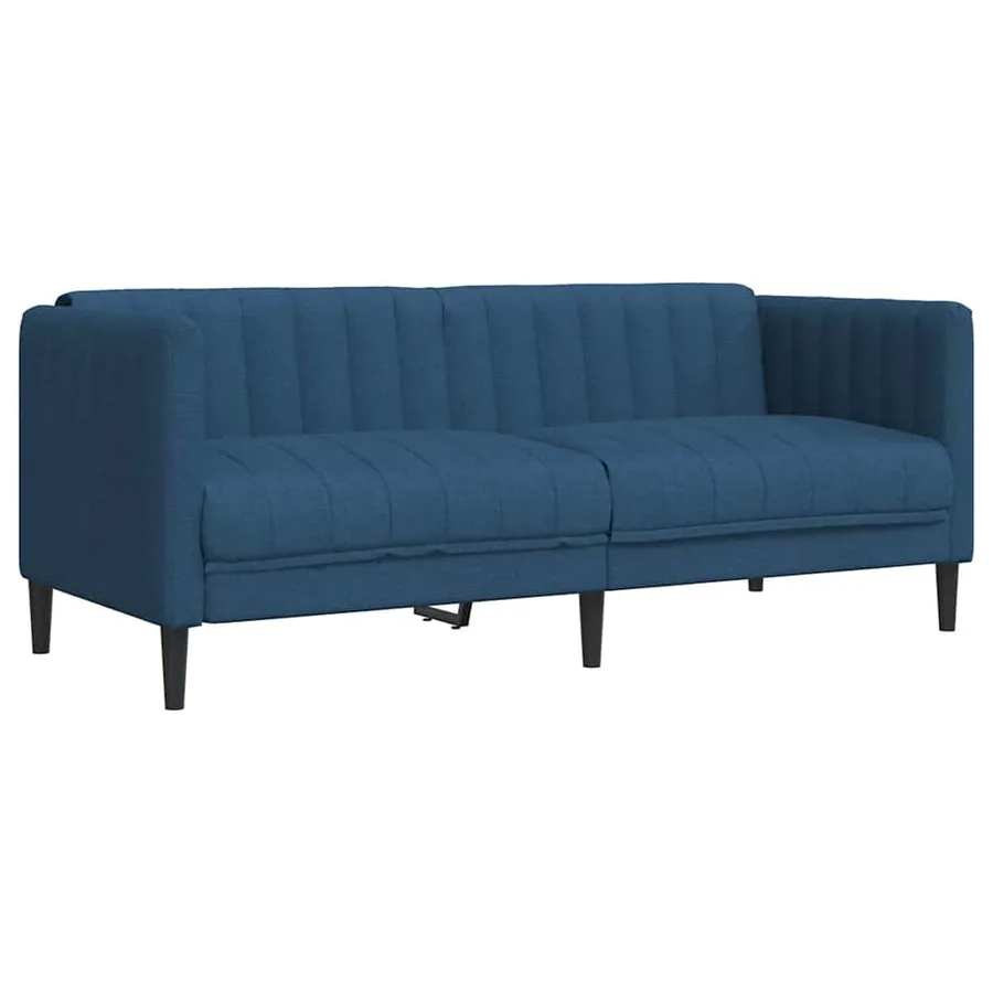 Ensemble de canapés 2 pcs bleu tissu - 5