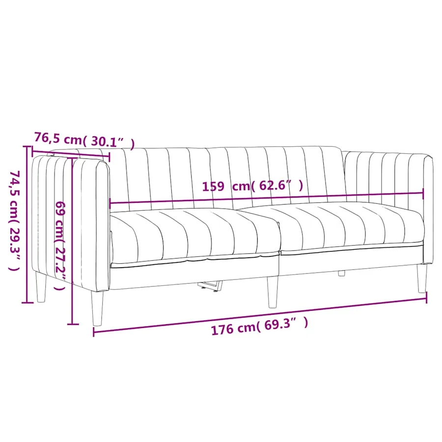 Ensemble de canapés 2 pcs bleu tissu - 9