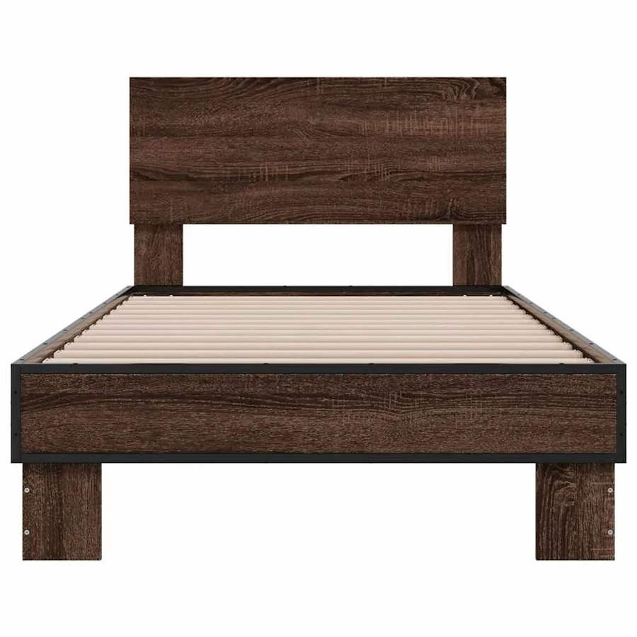 Cadre de lit sans matelas chêne marron 90x200 cm - 4