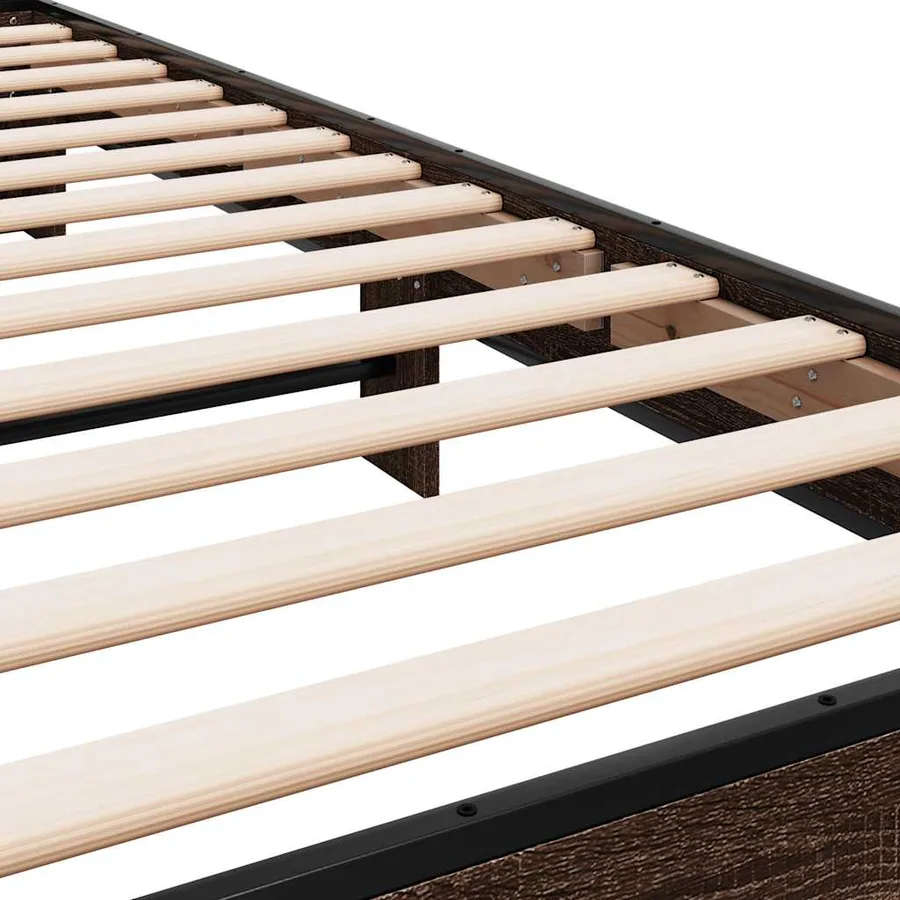 Cadre de lit sans matelas chêne marron 90x200 cm - 7