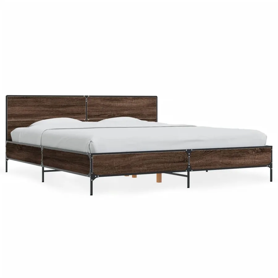 Cadre de lit sans matelas chêne marron 200x200 cm - 2