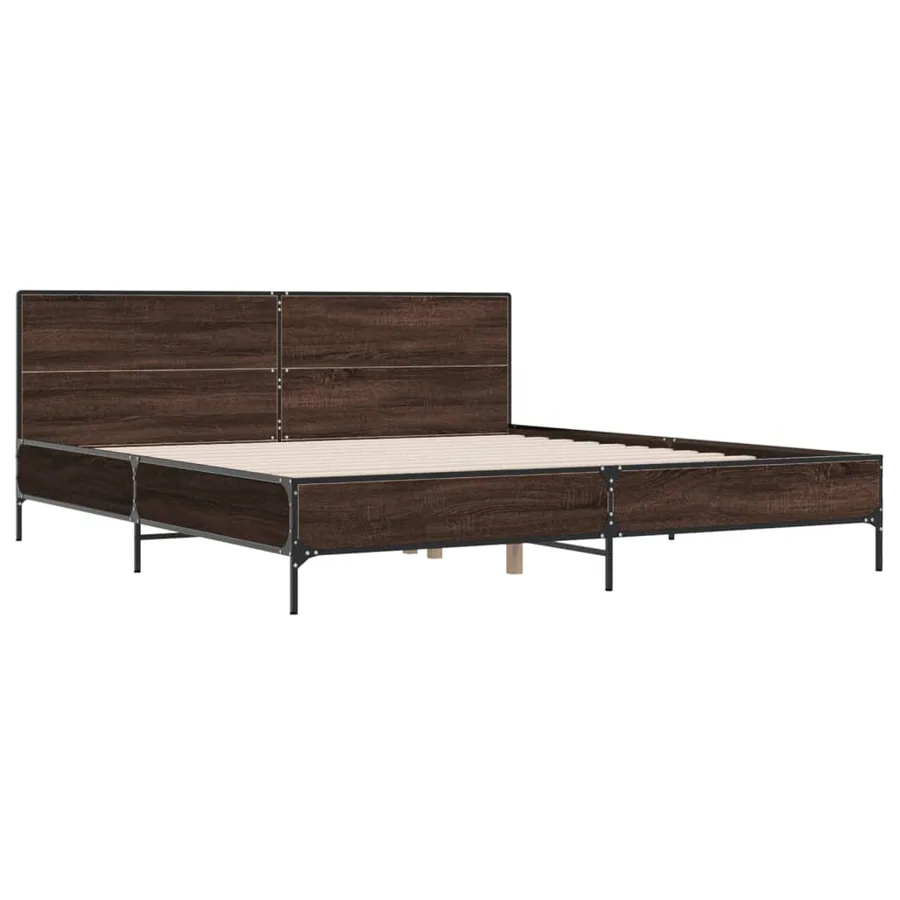 Cadre de lit sans matelas chêne marron 200x200 cm - 3