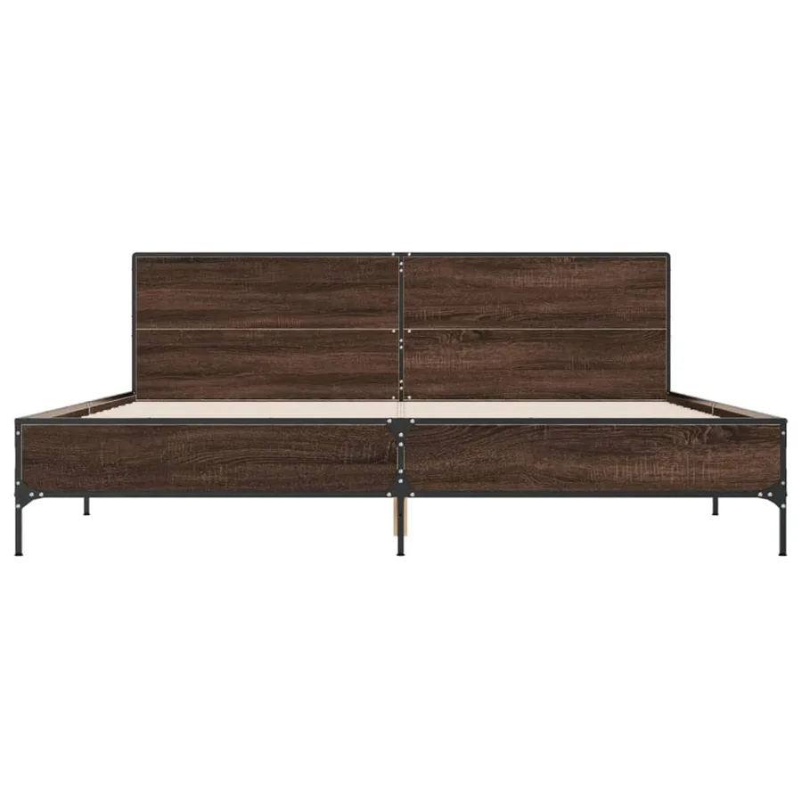 Cadre de lit sans matelas chêne marron 200x200 cm - 4
