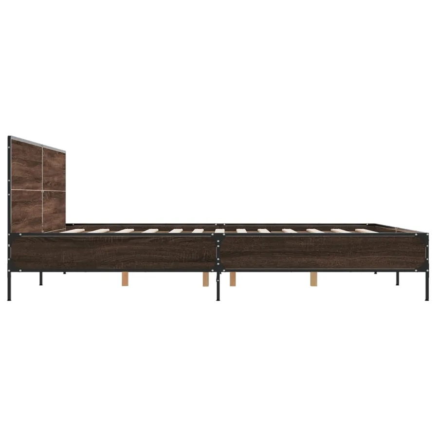 Cadre de lit sans matelas chêne marron 200x200 cm - 5