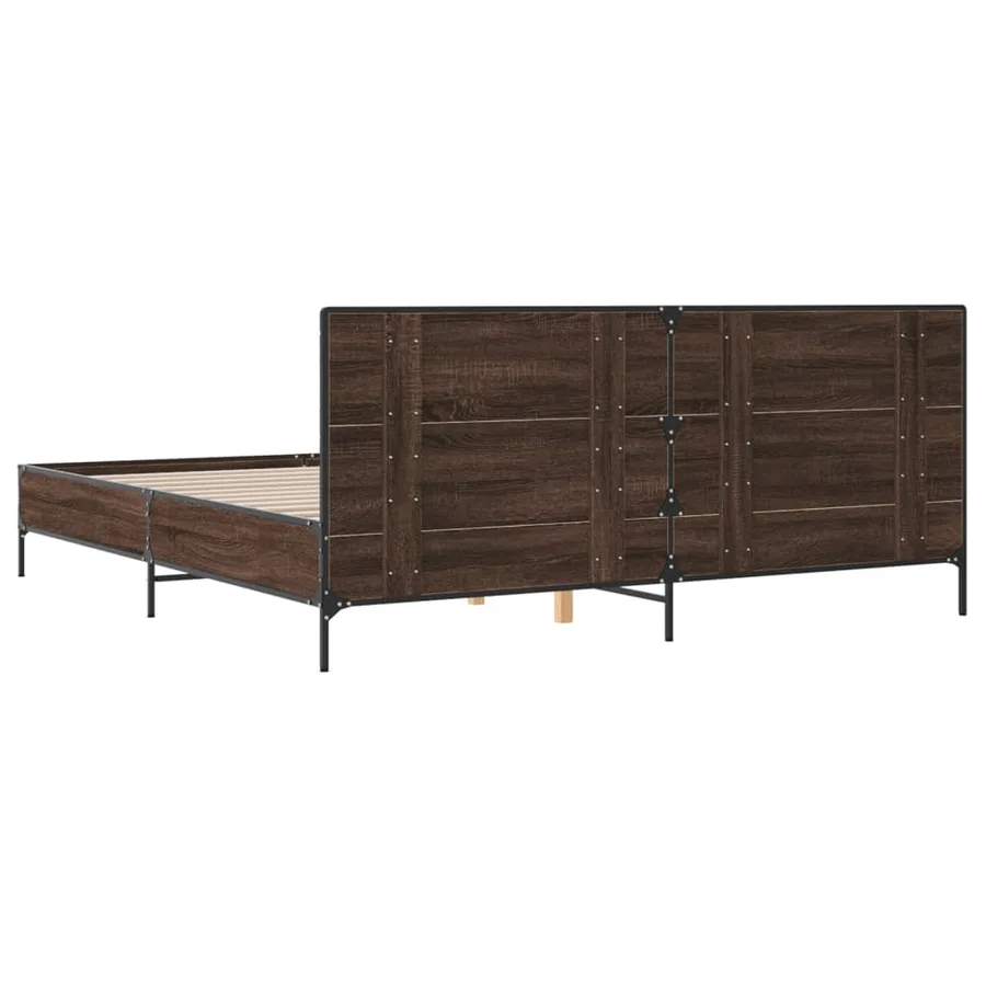Cadre de lit sans matelas chêne marron 200x200 cm - 6