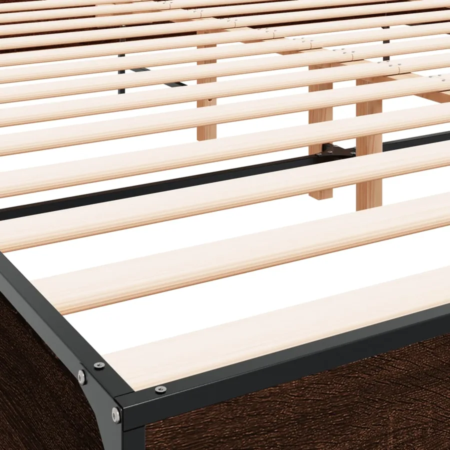 Cadre de lit sans matelas chêne marron 200x200 cm - 7