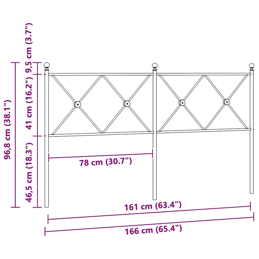 Tête de lit de remplacement métal blanc 160 cm - 6