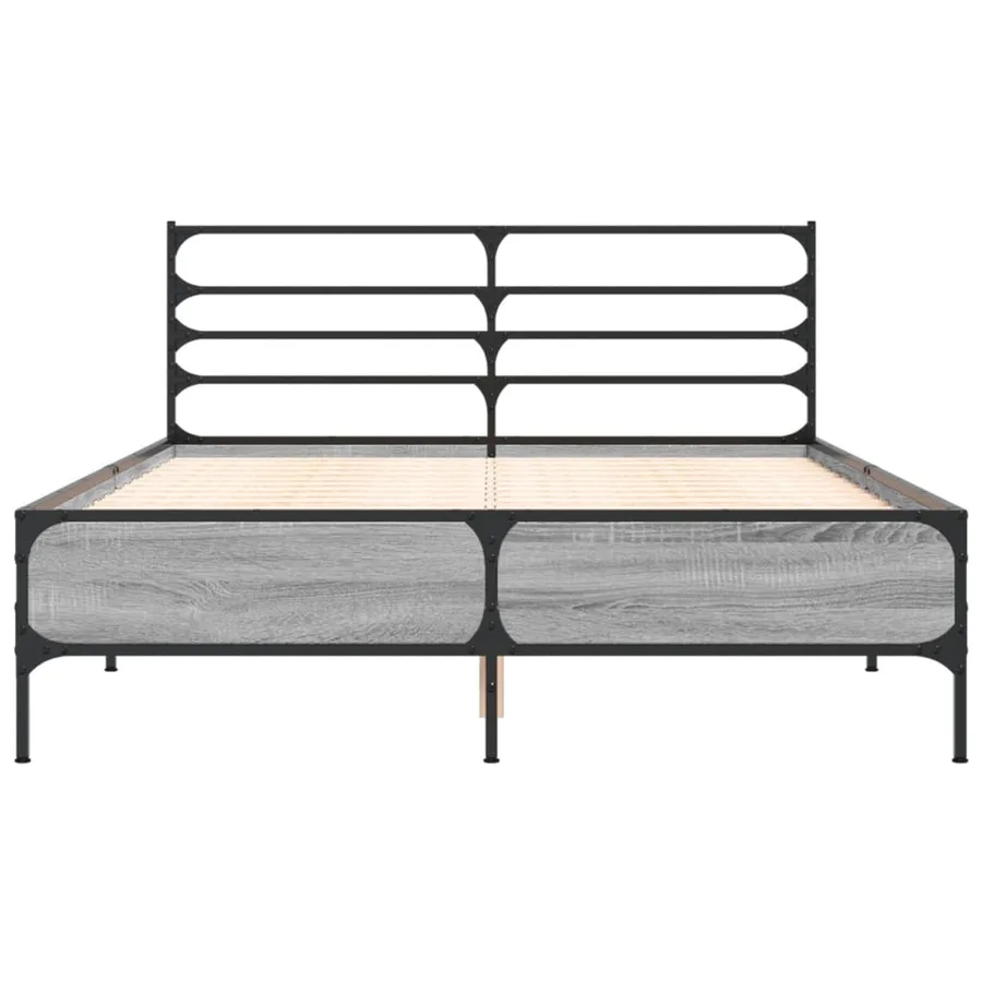 Cadre de lit sans matelas sonoma gris 135x190 cm - 4