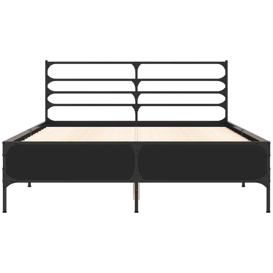 Cadre de lit sans matelas noir 140x200 cm - 4