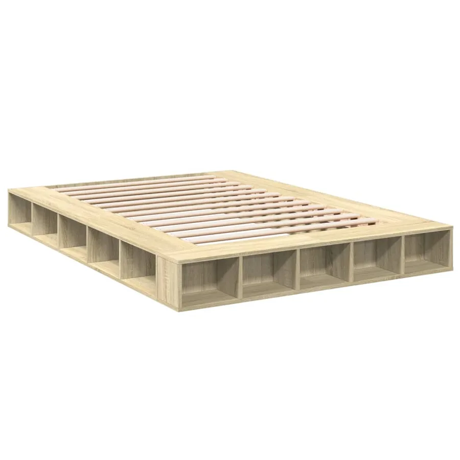 Cadre de lit sans matelas chêne sonoma 160x200 cm - 3