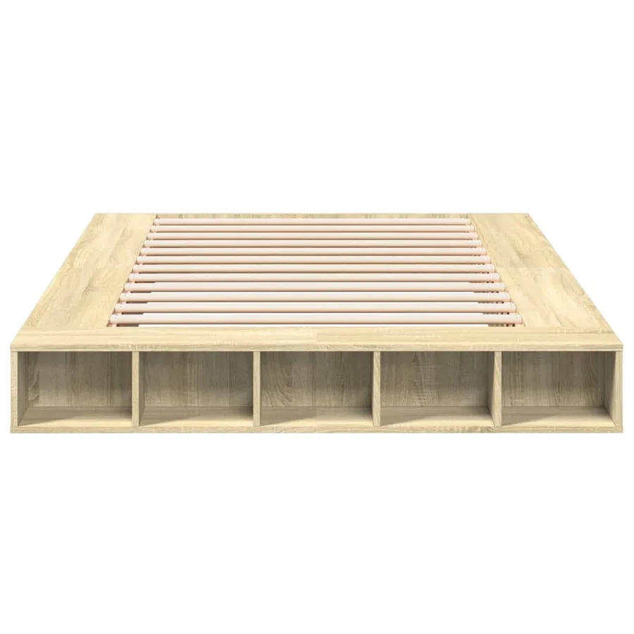 Cadre de lit sans matelas chêne sonoma 160x200 cm - 4