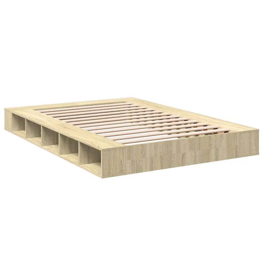 Cadre de lit sans matelas chêne sonoma 160x200 cm - 6