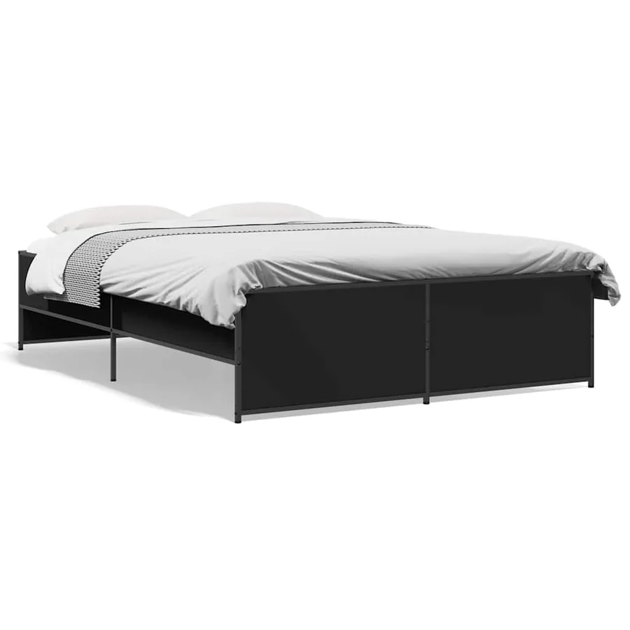 Cadre de lit sans matelas noir 135x190 cm - 2