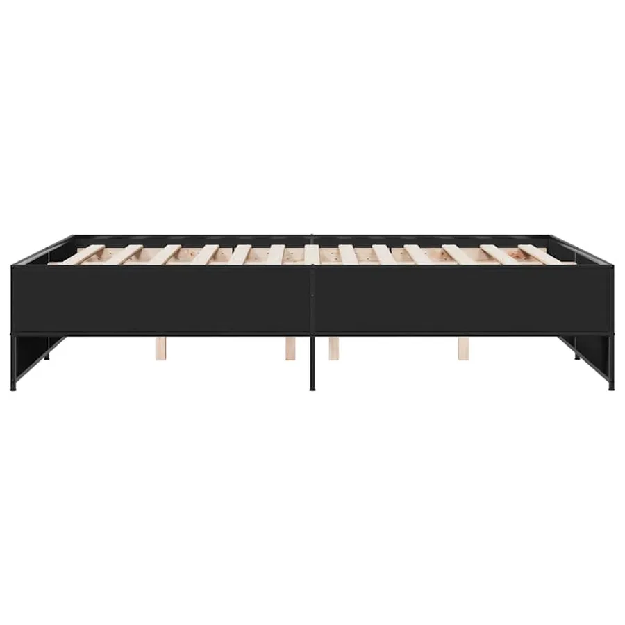 Cadre de lit sans matelas noir 135x190 cm - 5