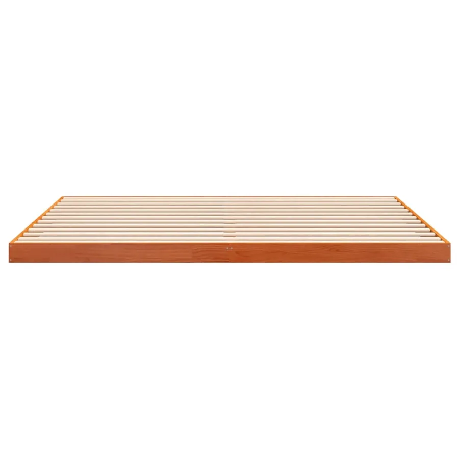 Cadre de lit sans matelas cire marron 180x200cm bois pin massif - 5