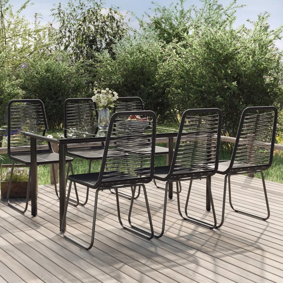 Ensemble à manger de jardin 7 pcs Noir