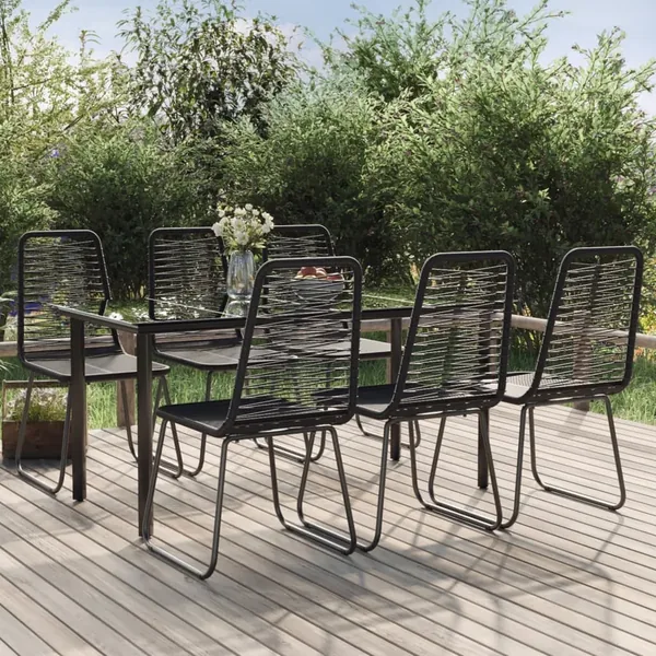Ensemble à manger de jardin 7 pcs Noir