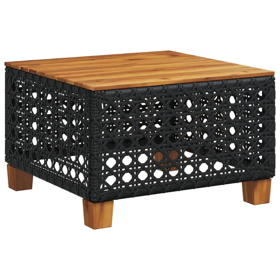 Salon de jardin 8 pcs avec coussins noir résine tressée - 6