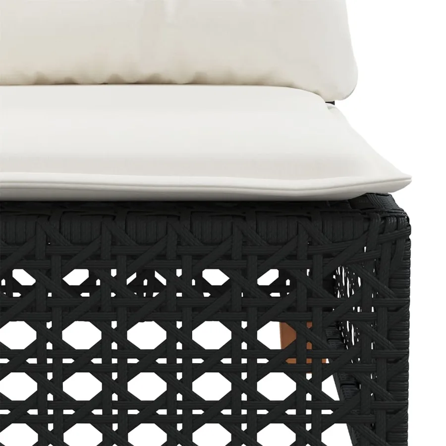 Salon de jardin 8 pcs avec coussins noir résine tressée - 7