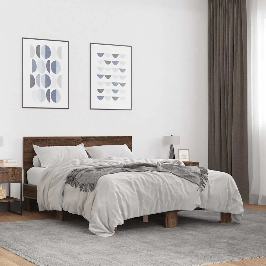 Cadre de lit sans matelas chêne marron 120x200 cm