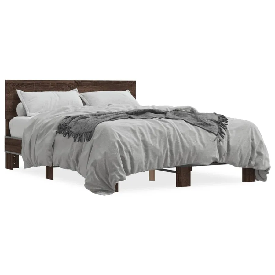 Cadre de lit sans matelas chêne marron 120x200 cm - 2