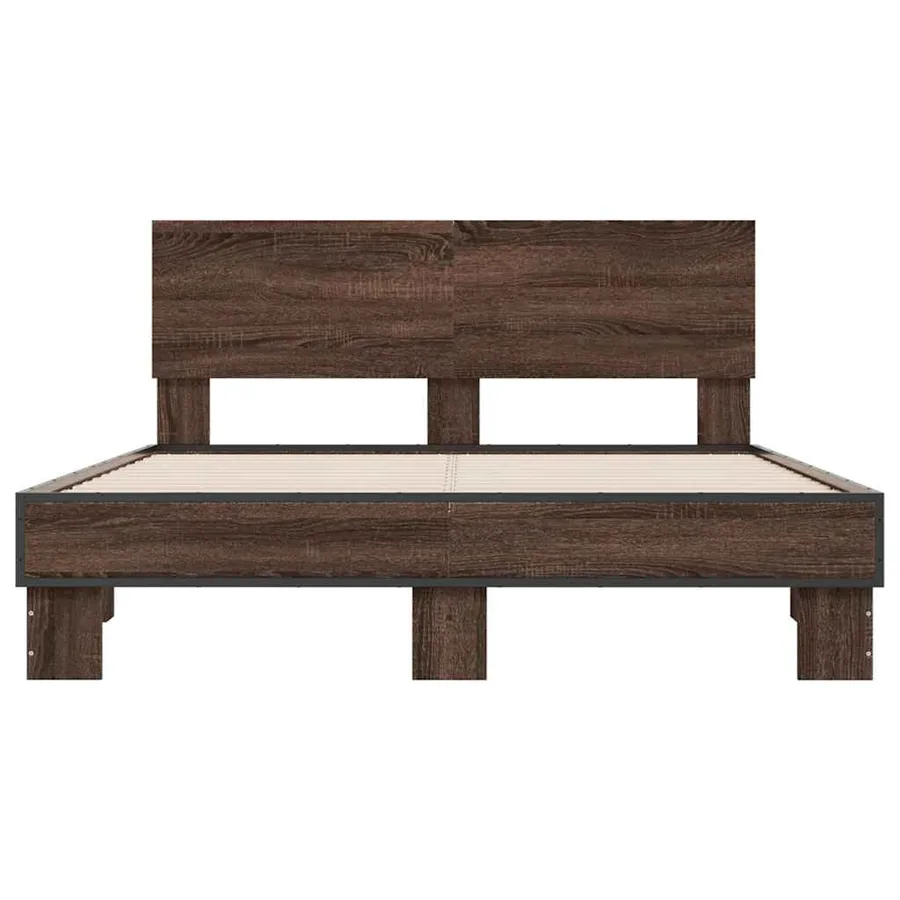 Cadre de lit sans matelas chêne marron 120x200 cm - 4