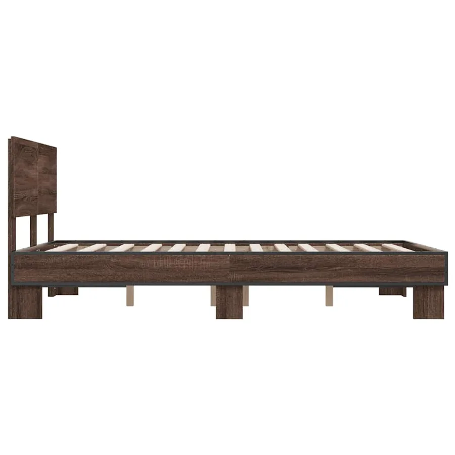 Cadre de lit sans matelas chêne marron 120x200 cm - 5