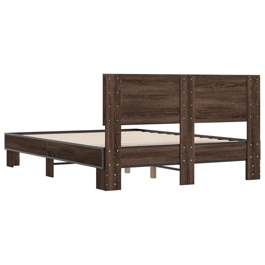 Cadre de lit sans matelas chêne marron 120x200 cm - 6