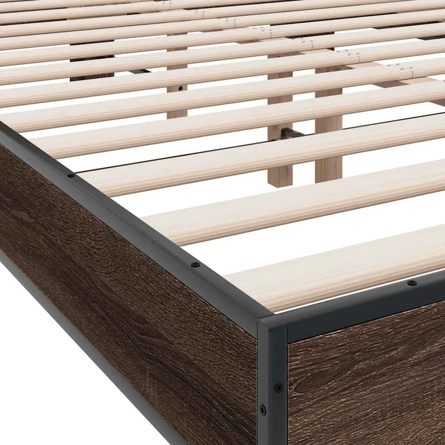Cadre de lit sans matelas chêne marron 120x200 cm - 7