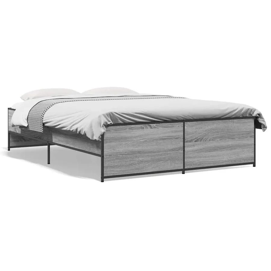 Cadre de lit sans matelas sonoma gris 140x190 cm - 2