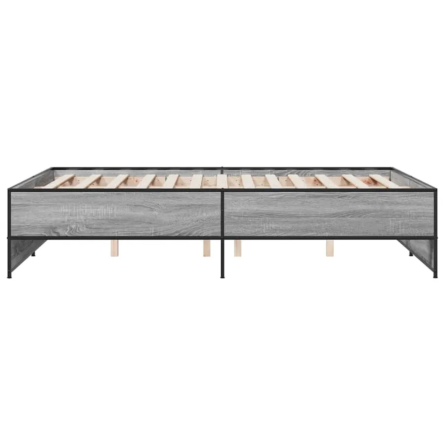 Cadre de lit sans matelas sonoma gris 140x190 cm - 5