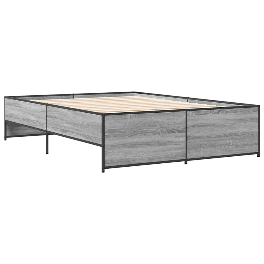 Cadre de lit sans matelas sonoma gris 140x190 cm - 6