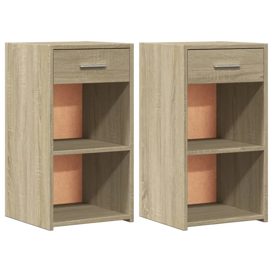 Tables de chevet 2 pcs chêne sonoma 35x34x65 cm bois ingénierie - 2