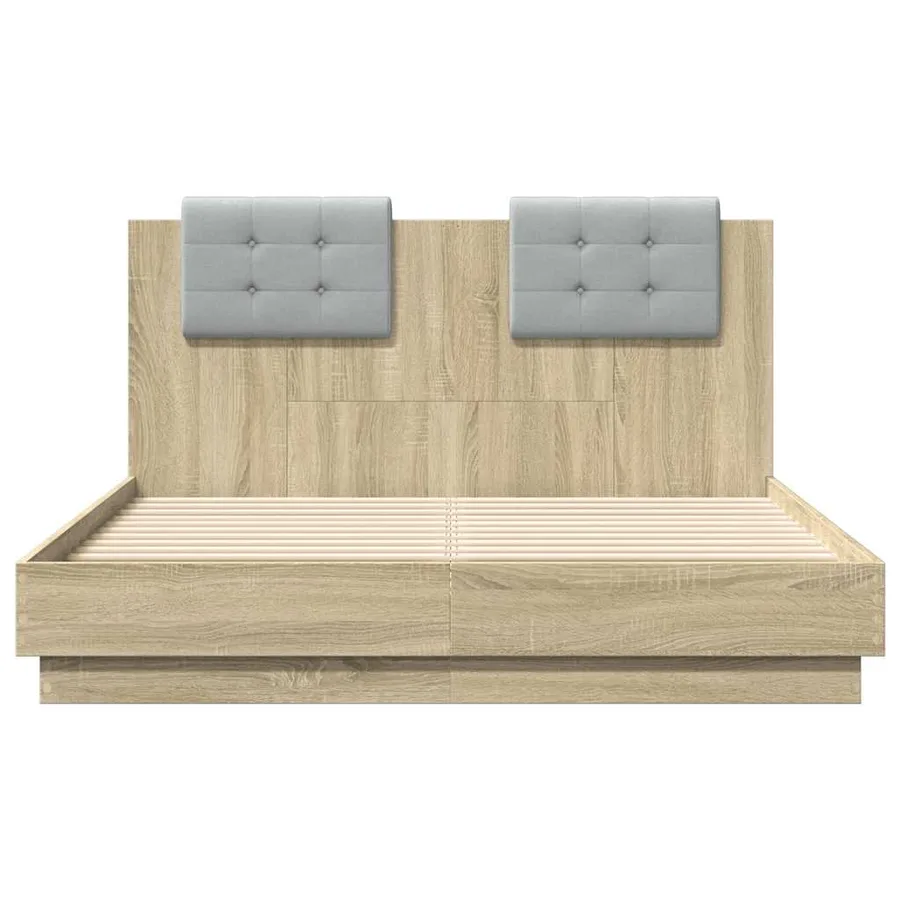 Cadre de lit sans matelas chêne sonoma 140x190 cm - 4