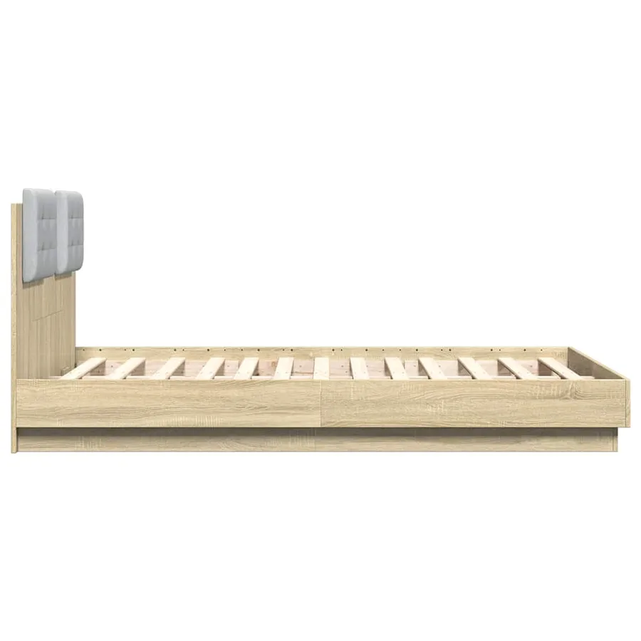 Cadre de lit sans matelas chêne sonoma 140x190 cm - 5