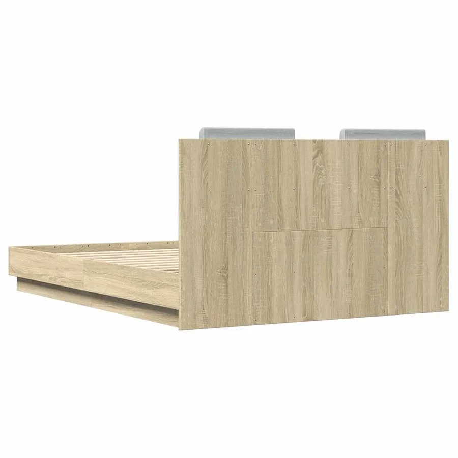 Cadre de lit sans matelas chêne sonoma 140x190 cm - 6