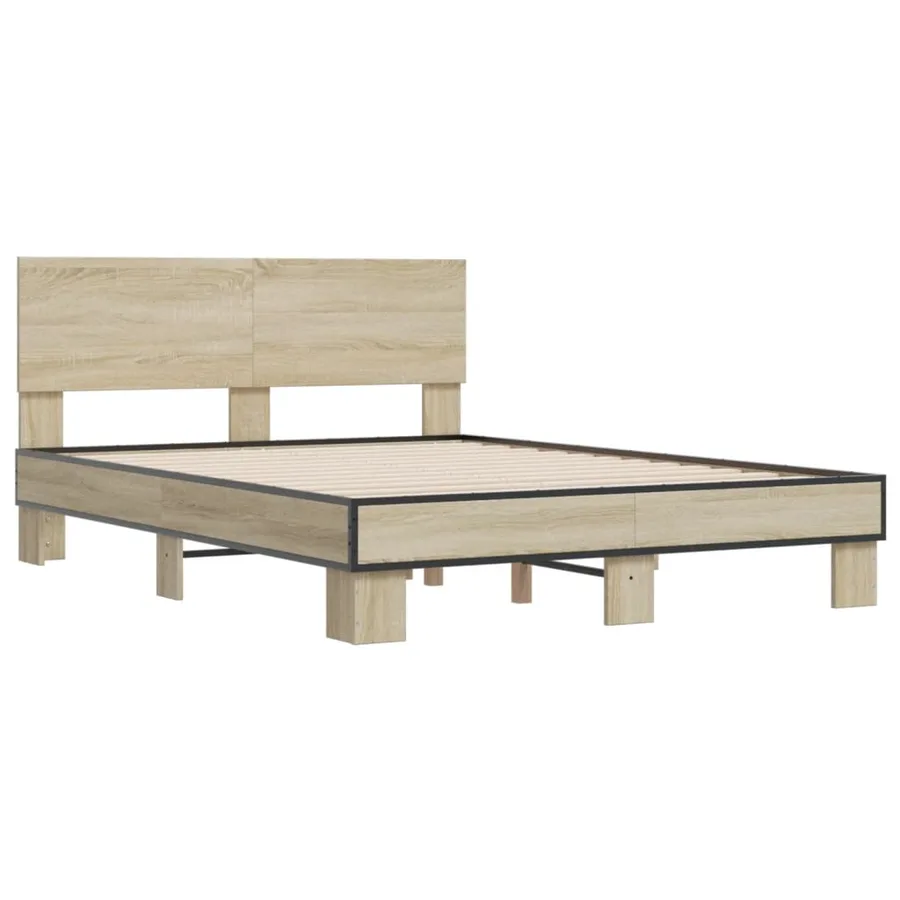 Cadre de lit sans matelas chêne sonoma 120x200 cm - 3