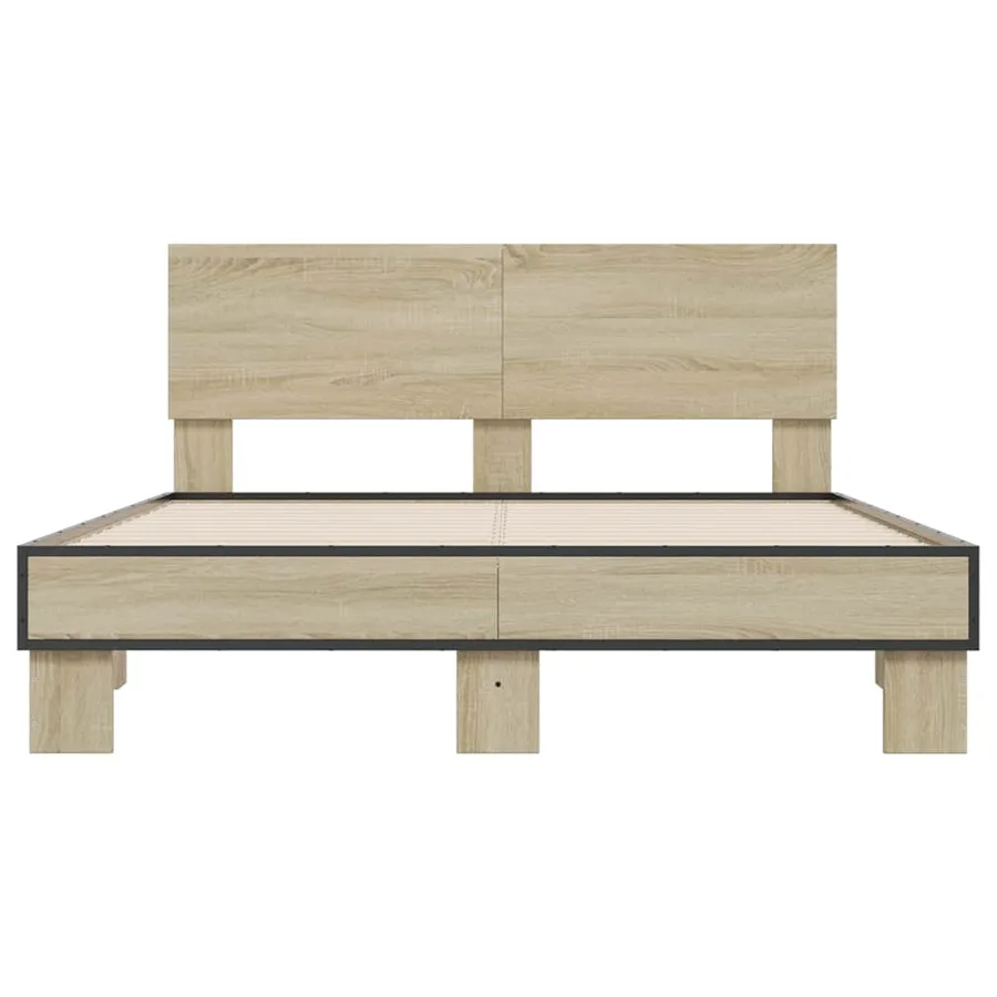 Cadre de lit sans matelas chêne sonoma 120x200 cm - 4