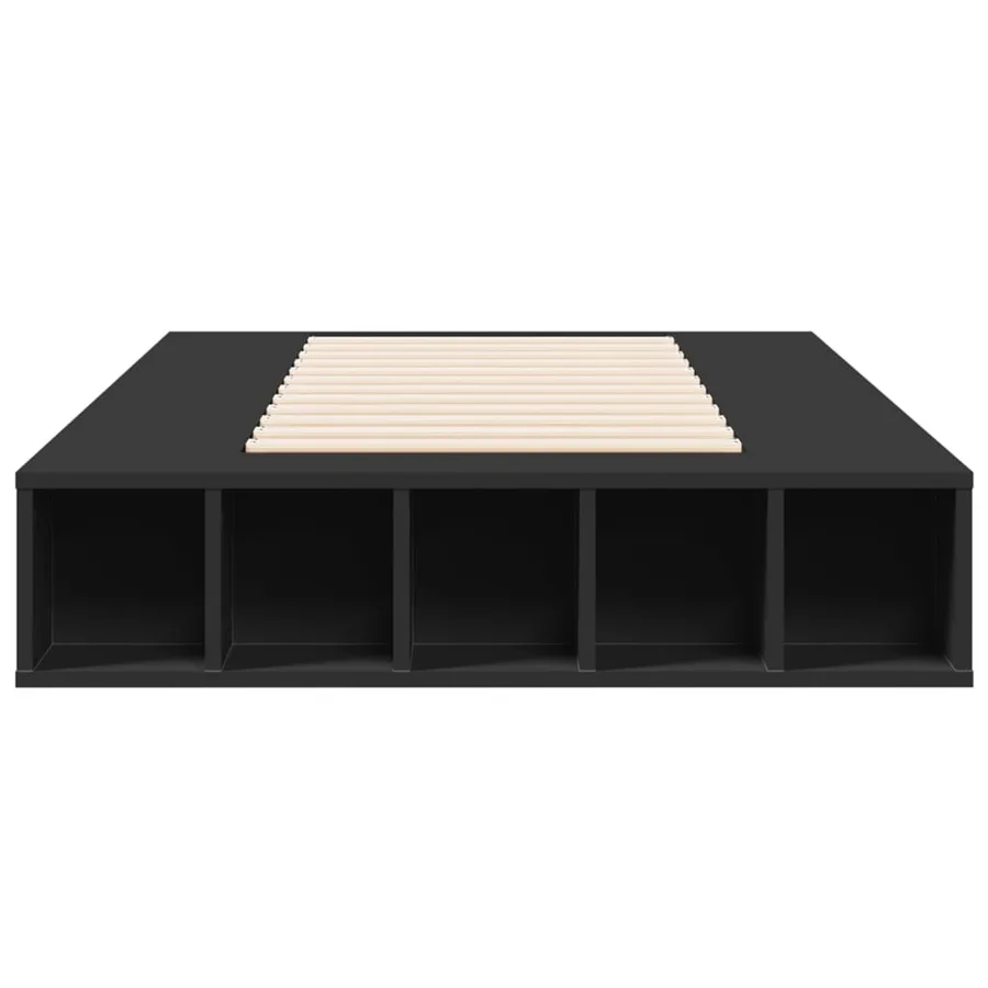 Cadre de lit sans matelas noir 75x190 cm - 4