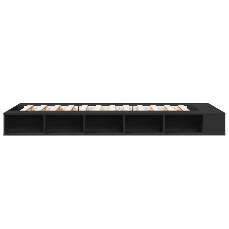 Cadre de lit sans matelas noir 75x190 cm - 5