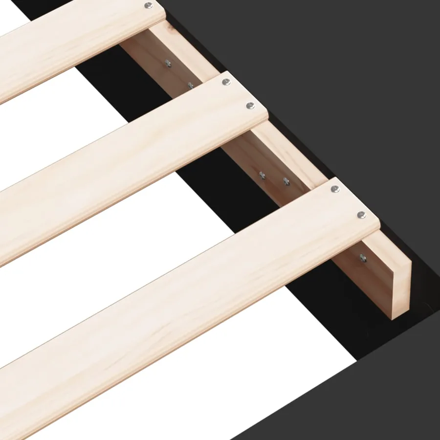 Cadre de lit sans matelas noir 75x190 cm - 8