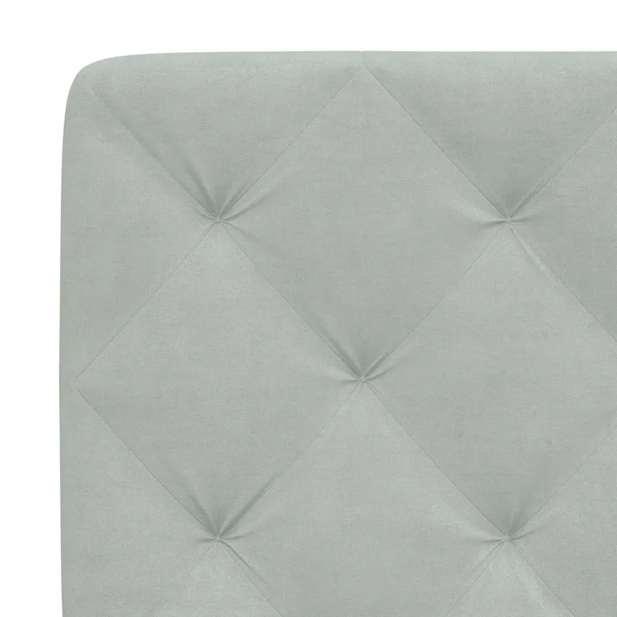 Cadre de lit sans matelas gris clair 120x200 cm velours - 10