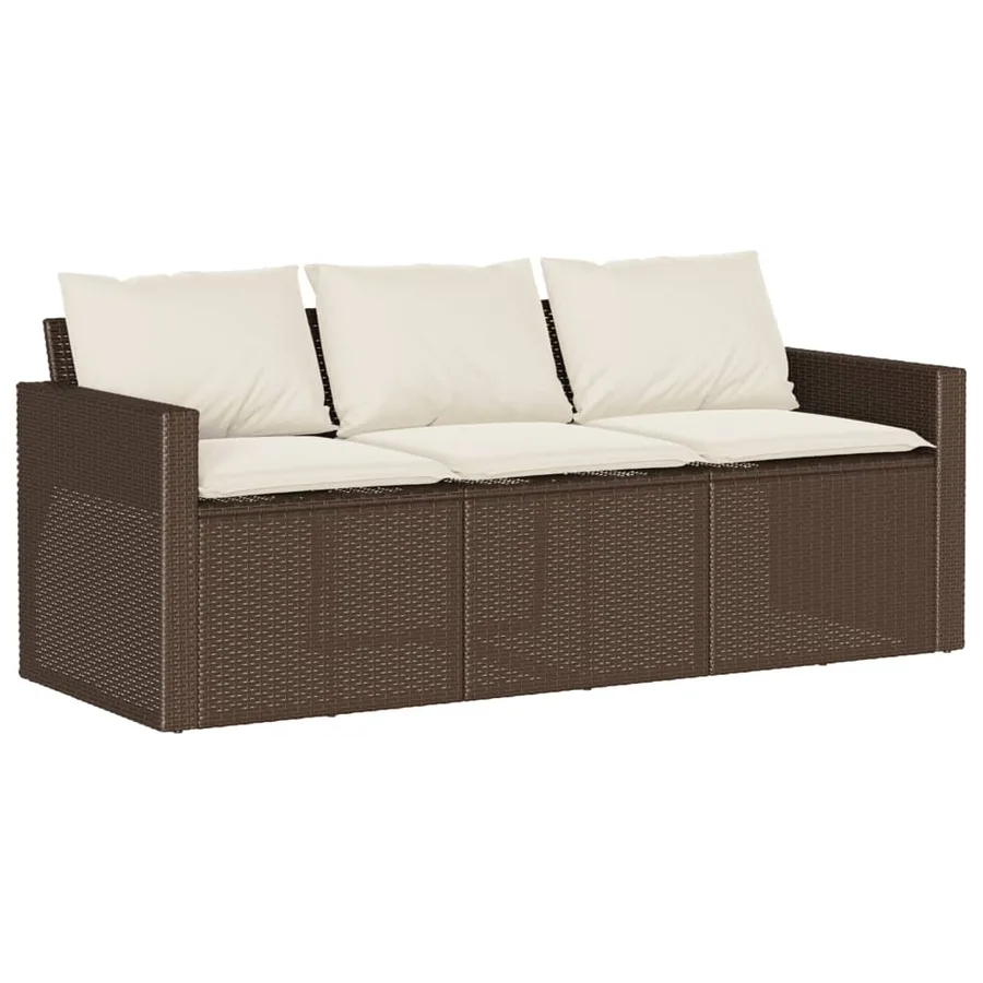 Ensemble à manger de jardin avec coussins 2 pcs marron rotin - 4