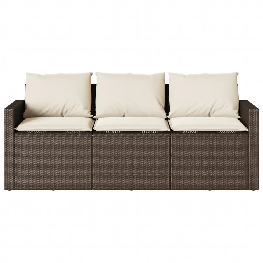 Ensemble à manger de jardin avec coussins 2 pcs marron rotin - 6