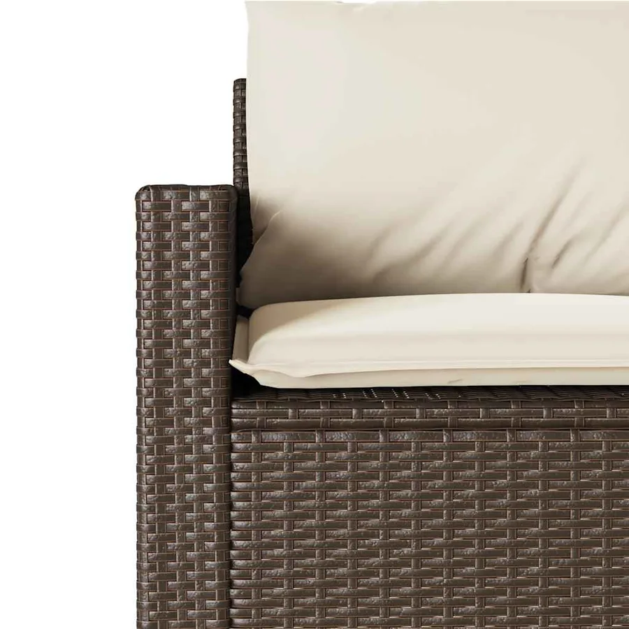 Ensemble à manger de jardin avec coussins 2 pcs marron rotin - 9