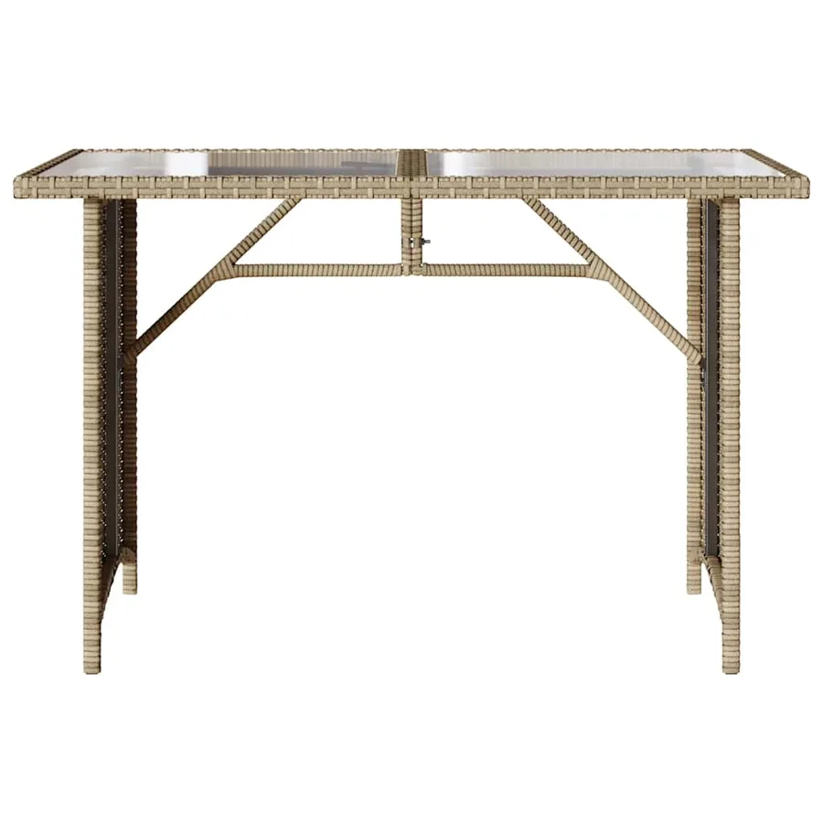Ensemble à manger de jardin et coussins 2 pcs beige poly rotin - 7