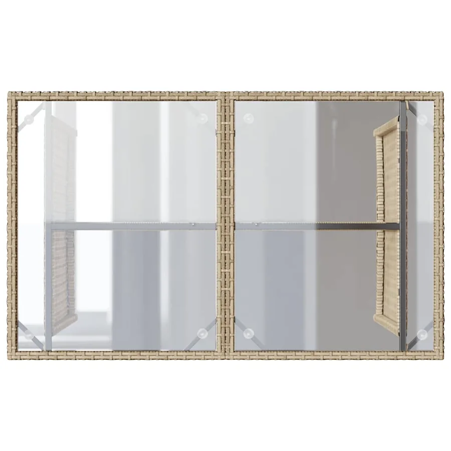 Ensemble à manger de jardin et coussins 2 pcs beige poly rotin - 8