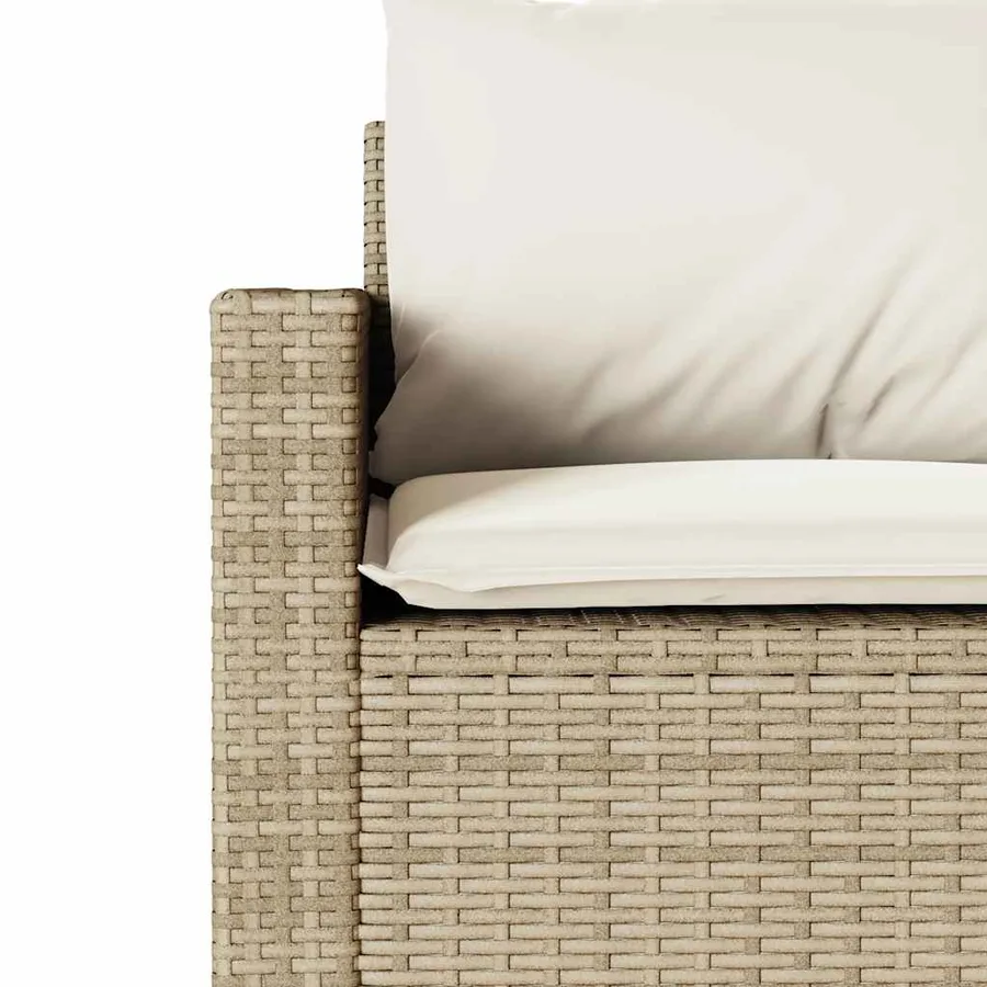 Ensemble à manger de jardin et coussins 2 pcs beige poly rotin - 9