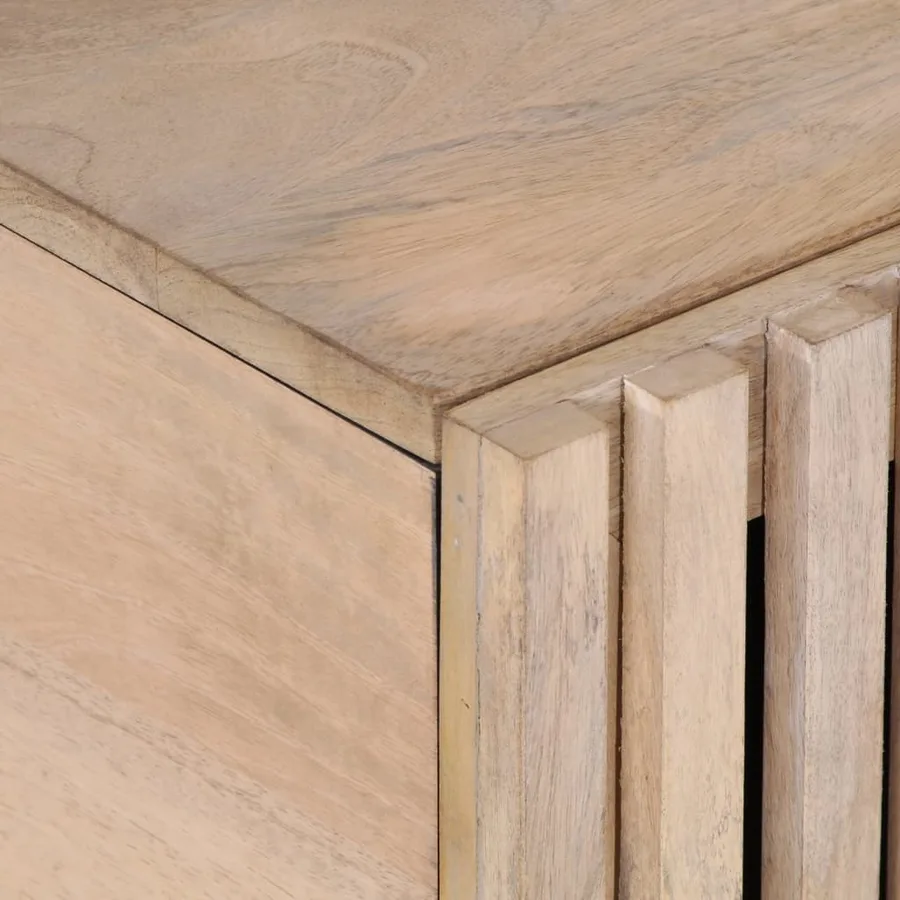 Table basse blanc 80x51x40 cm bois de manguier massif - 6